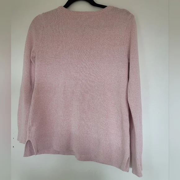 Karen Scott Textured Light Pink Sweater Size S Cable Knit Cozy Crew Neck Preppy - Picture 11 of 12